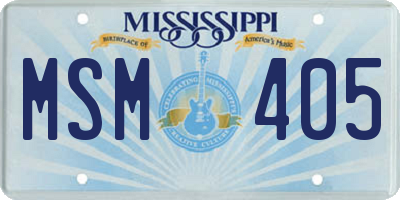 MS license plate MSM405