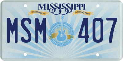 MS license plate MSM407
