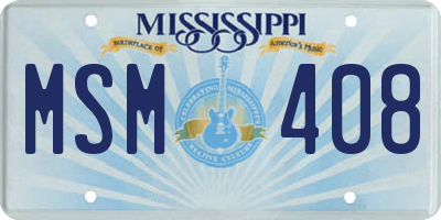 MS license plate MSM408