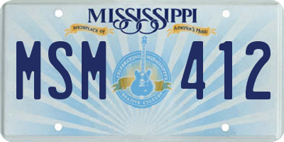 MS license plate MSM412