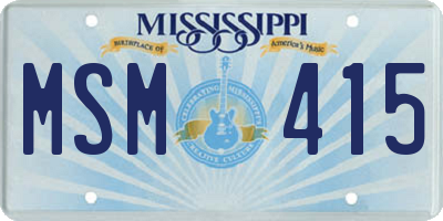 MS license plate MSM415