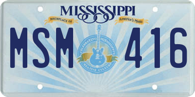 MS license plate MSM416