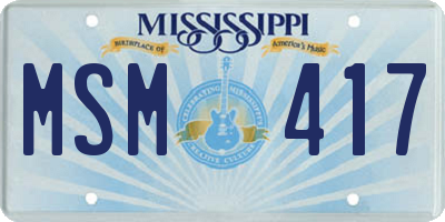 MS license plate MSM417