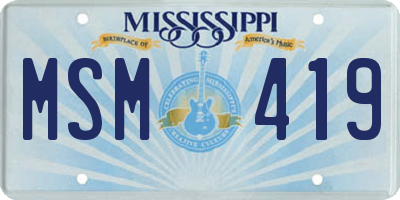 MS license plate MSM419