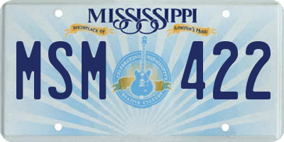 MS license plate MSM422