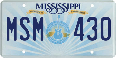 MS license plate MSM430