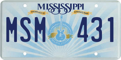 MS license plate MSM431