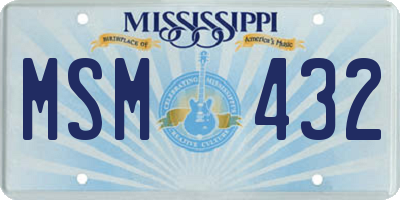 MS license plate MSM432