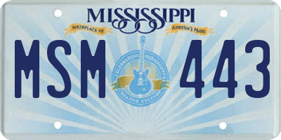 MS license plate MSM443