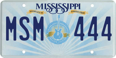 MS license plate MSM444