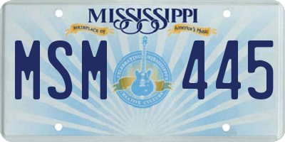MS license plate MSM445
