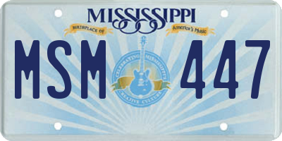 MS license plate MSM447