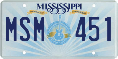 MS license plate MSM451