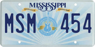 MS license plate MSM454
