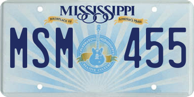 MS license plate MSM455