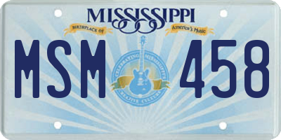 MS license plate MSM458