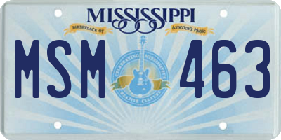 MS license plate MSM463