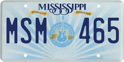MS license plate MSM465