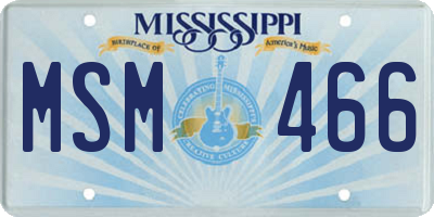 MS license plate MSM466