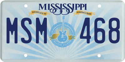 MS license plate MSM468