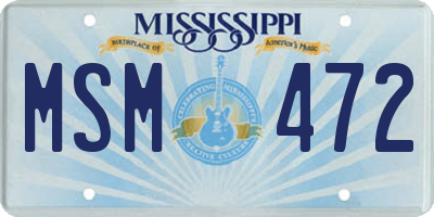 MS license plate MSM472