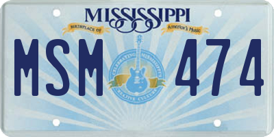 MS license plate MSM474