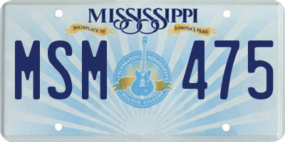 MS license plate MSM475