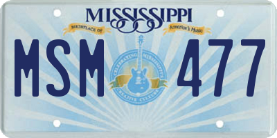 MS license plate MSM477