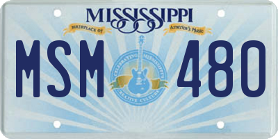 MS license plate MSM480