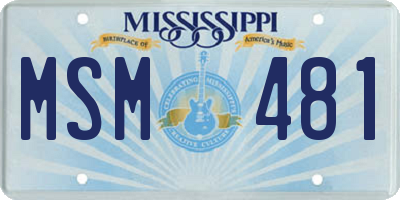 MS license plate MSM481