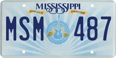MS license plate MSM487