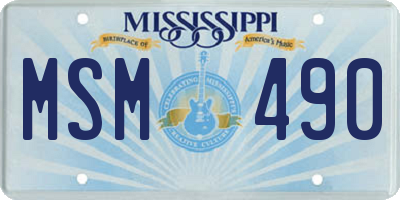 MS license plate MSM490