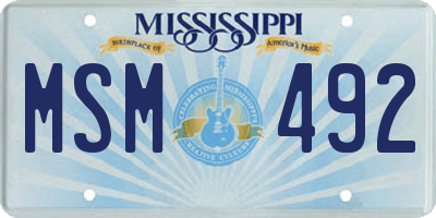 MS license plate MSM492