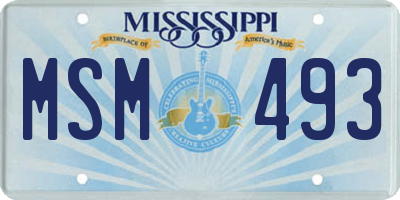 MS license plate MSM493