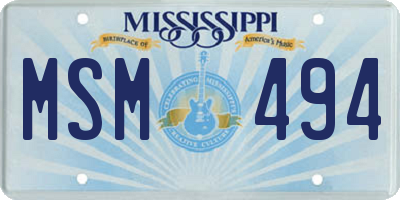 MS license plate MSM494