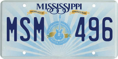 MS license plate MSM496