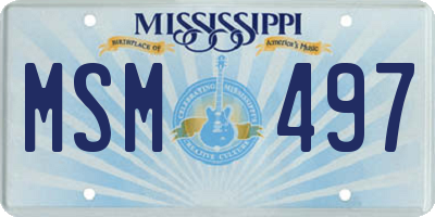 MS license plate MSM497