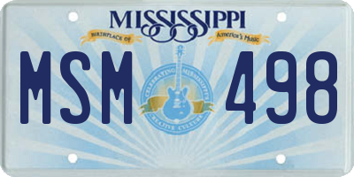 MS license plate MSM498