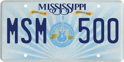 MS license plate MSM500