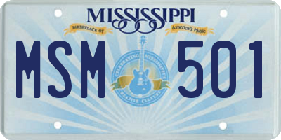 MS license plate MSM501