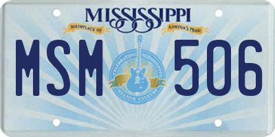 MS license plate MSM506