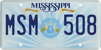 MS license plate MSM508