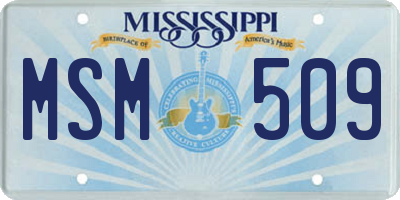 MS license plate MSM509