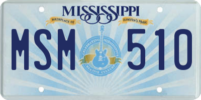 MS license plate MSM510