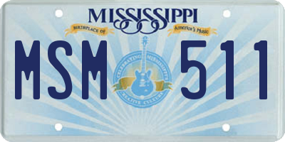 MS license plate MSM511