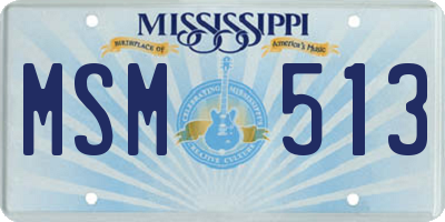MS license plate MSM513