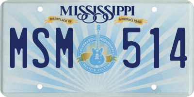 MS license plate MSM514