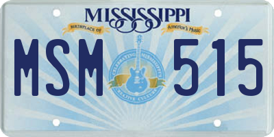 MS license plate MSM515