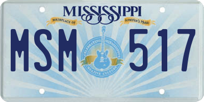 MS license plate MSM517