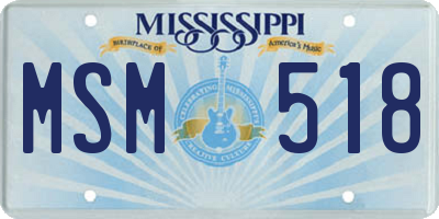 MS license plate MSM518